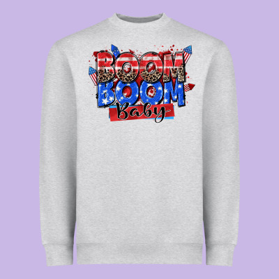 Boom Boom Baby Heavyweight Sweatshirt Designed By Zillion Design Studio
