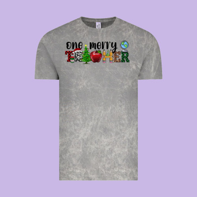 One Merry Teacher Vintage Tee Designed By Ranaportraitstore
