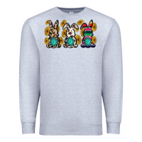 Heather Grey western bunny Premium Sweatshirt - MaliasSmallBusiness