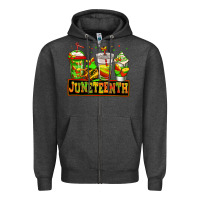 Charcoal Heather juneteenth afro coffee cups Zipper Hoodie - Jasminsmagicworld
