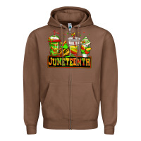 Chestnut juneteenth afro coffee cups Zipper Hoodie - Jasminsmagicworld