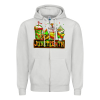 Dove Grey juneteenth afro coffee cups Zipper Hoodie - Jasminsmagicworld