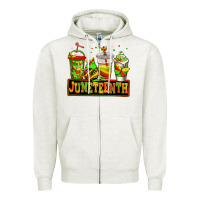 Juneteenth Afro Coffee Cups Zipper Hoodie | Teevron