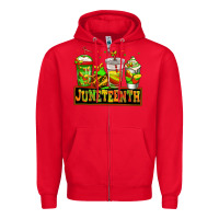 Red juneteenth afro coffee cups Zipper Hoodie - Jasminsmagicworld