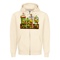Sandshell juneteenth afro coffee cups Zipper Hoodie - Jasminsmagicworld