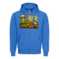 True Royal juneteenth afro coffee cups Zipper Hoodie - Jasminsmagicworld