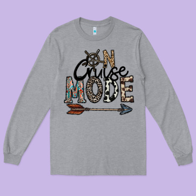 On Cruise Mode Long Sleeve Tee Designed By Cowhidedigitalart