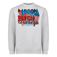 Heather Grey boom bitch get out the way Heavyweight Sweatshirt - Zillion Design Studio