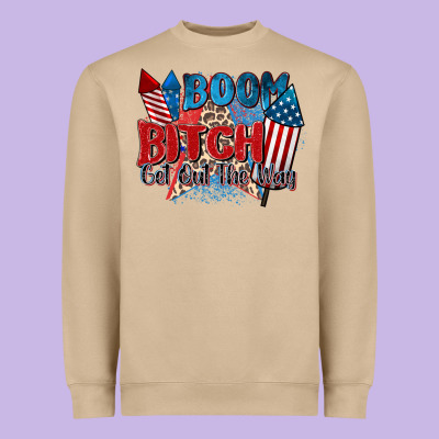 Boom Bitch Get Out The Way Heavyweight Sweatshirt Designed By Zillion Design Studio
