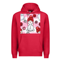 Cardinal cute snowman and snow flakes seamless pattern bbs Premium Hoodie - BundleAndBundleShop
