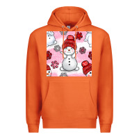 Carrot cute snowman and snow flakes seamless pattern bbs Premium Hoodie - BundleAndBundleShop
