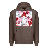 Coffee cute snowman and snow flakes seamless pattern bbs Premium Hoodie - BundleAndBundleShop