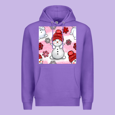 Cute Snowman And Snow Flakes Seamless Pattern Bbs Premium Hoodie Designed By Bundleandbundleshop