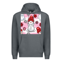 Rock cute snowman and snow flakes seamless pattern bbs Premium Hoodie - BundleAndBundleShop