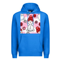 True Royal cute snowman and snow flakes seamless pattern bbs Premium Hoodie - BundleAndBundleShop