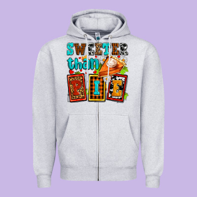 Sweeter Than Pie With Pumpkin Pie Zipper Hoodie Designed By Adodesignshop
