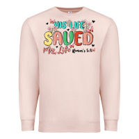 Pale Pink his life saved my life Premium Sweatshirt - MaliasSmallBusiness