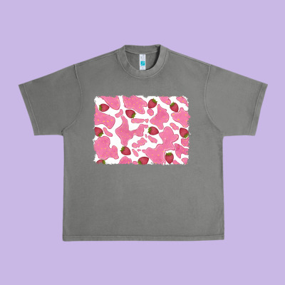 Distressed Strawberry Milkshake Cowhide Urban Heavy Tee Designed By Ranaportraitstore