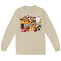 Mushroom School Bus Coffee Cups Long Sleeve Tee - FaDigitalArtStudio