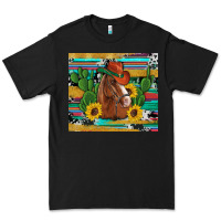 Black western horse cowboy hat cactus sunflowers glitter cowhide serape turq Premium Tee - Artiststas