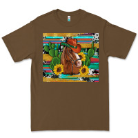 Cacao western horse cowboy hat cactus sunflowers glitter cowhide serape turq Premium Tee - Artiststas
