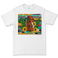 White western horse cowboy hat cactus sunflowers glitter cowhide serape turq Premium Tee - Artiststas