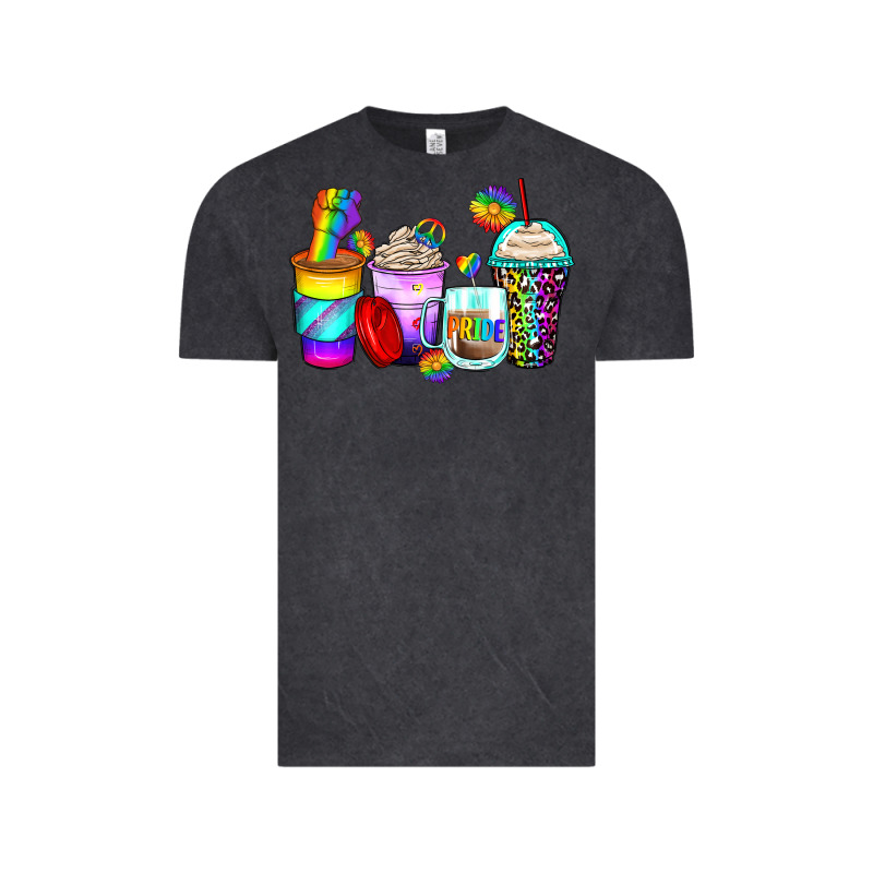 Pride Coffee Cups Vintage Tee by Zillion Design Studio | Teevron