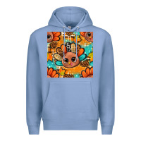 Colony Blue thanksgiving turkey and cone with tartan seamless pattern bbs Premium Hoodie - BundleAndBundleShop