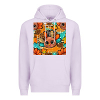 Lilac thanksgiving turkey and cone with tartan seamless pattern bbs Premium Hoodie - BundleAndBundleShop