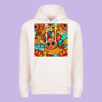 Thanksgiving Turkey And Cone With Tartan Seamless Pattern Bbs Premium Hoodie Designed By Bundleandbundleshop