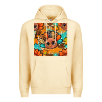 Pina Colada thanksgiving turkey and cone with tartan seamless pattern bbs Premium Hoodie - BundleAndBundleShop