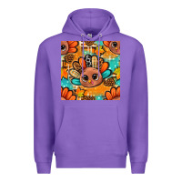 Purple thanksgiving turkey and cone with tartan seamless pattern bbs Premium Hoodie - BundleAndBundleShop