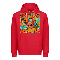 Red thanksgiving turkey and cone with tartan seamless pattern bbs Premium Hoodie - BundleAndBundleShop