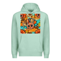 Seafoam thanksgiving turkey and cone with tartan seamless pattern bbs Premium Hoodie - BundleAndBundleShop
