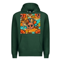 Sports Green thanksgiving turkey and cone with tartan seamless pattern bbs Premium Hoodie - BundleAndBundleShop