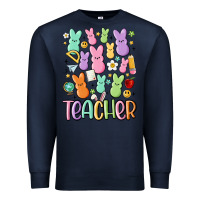Navy teacher bunny's Premium Sweatshirt - MaliasSmallBusiness