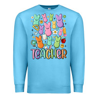 Ocean Blue teacher bunny's Premium Sweatshirt - MaliasSmallBusiness