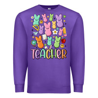 Purple teacher bunny's Premium Sweatshirt - MaliasSmallBusiness