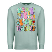 Seafoam teacher bunny's Premium Sweatshirt - MaliasSmallBusiness