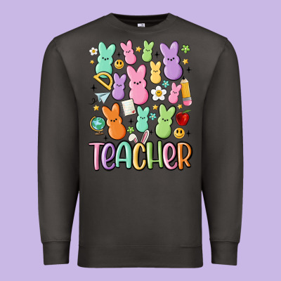 Teacher Bunny's Premium Sweatshirt Designed By Maliassmallbusiness