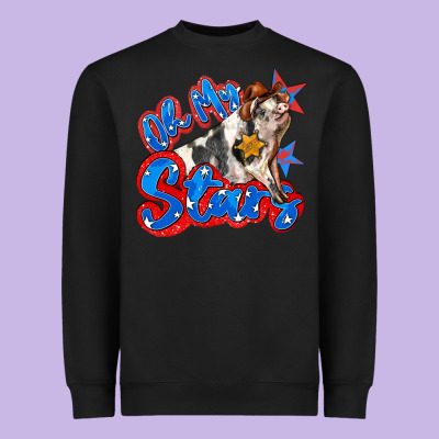 Oh My Stars Pig Heavyweight Sweatshirt Designed By Zillion Design Studio
