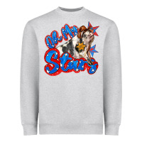 Heather Grey oh my stars pig Heavyweight Sweatshirt - Zillion Design Studio