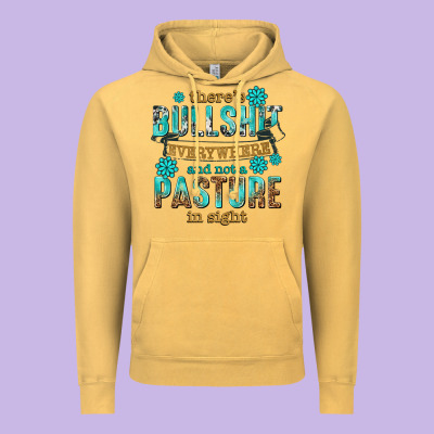 Theres Bullshit Everywhere And Not A Pasture Tbw Vintage Hoodie Designed By Texasbilliewilder