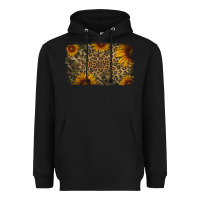 Black Camouflage Leopard Sunflower Background Heavyweight Hoodie - Jasminsmagicworld