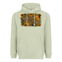 Matcha Camouflage Leopard Sunflower Background Heavyweight Hoodie - Jasminsmagicworld