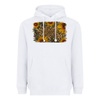 White Camouflage Leopard Sunflower Background Heavyweight Hoodie - Jasminsmagicworld