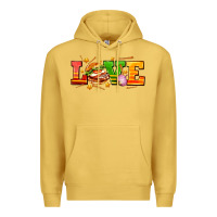 Antique Gold love with hamburger Premium Hoodie - AdoDesignShop