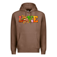 Chestnut love with hamburger Premium Hoodie - AdoDesignShop