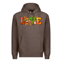 Coffee love with hamburger Premium Hoodie - AdoDesignShop