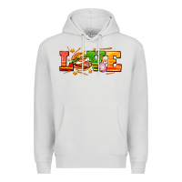 Dove Grey love with hamburger Premium Hoodie - AdoDesignShop
